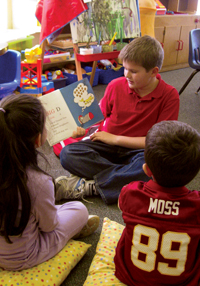 Children reading at Pinecrest School. Courtesy of Pinecrest School