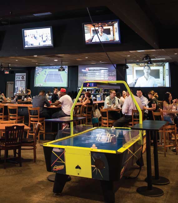 Lucky’s  Sports Theatre (Photo by Erick Gibson), best bars in virginia, best bars with game entertainment
