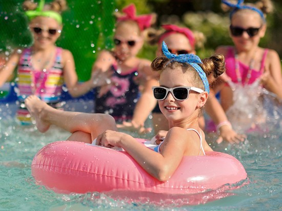 children in pool